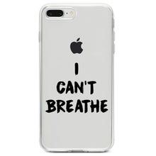 DistinctInk® Clear Shockproof Hybrid Case for Apple iPhone / Samsung Galaxy / Google Pixel - I Can't Breathe - Black Lives Matter