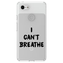DistinctInk® Clear Shockproof Hybrid Case for Apple iPhone / Samsung Galaxy / Google Pixel - I Can't Breathe - Black Lives Matter