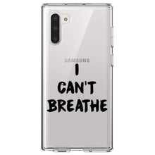 DistinctInk® Clear Shockproof Hybrid Case for Apple iPhone / Samsung Galaxy / Google Pixel - I Can't Breathe - Black Lives Matter