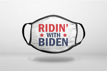Red White & Blue - Riden' with Biden- 3-Ply Reusable Soft Face Mask Covering, Unisex, Cotton Inner Layer