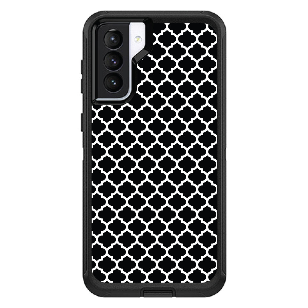 Black White Moroccan Lattice OtterBox Defender Case for iPhone & Galaxy, view 5