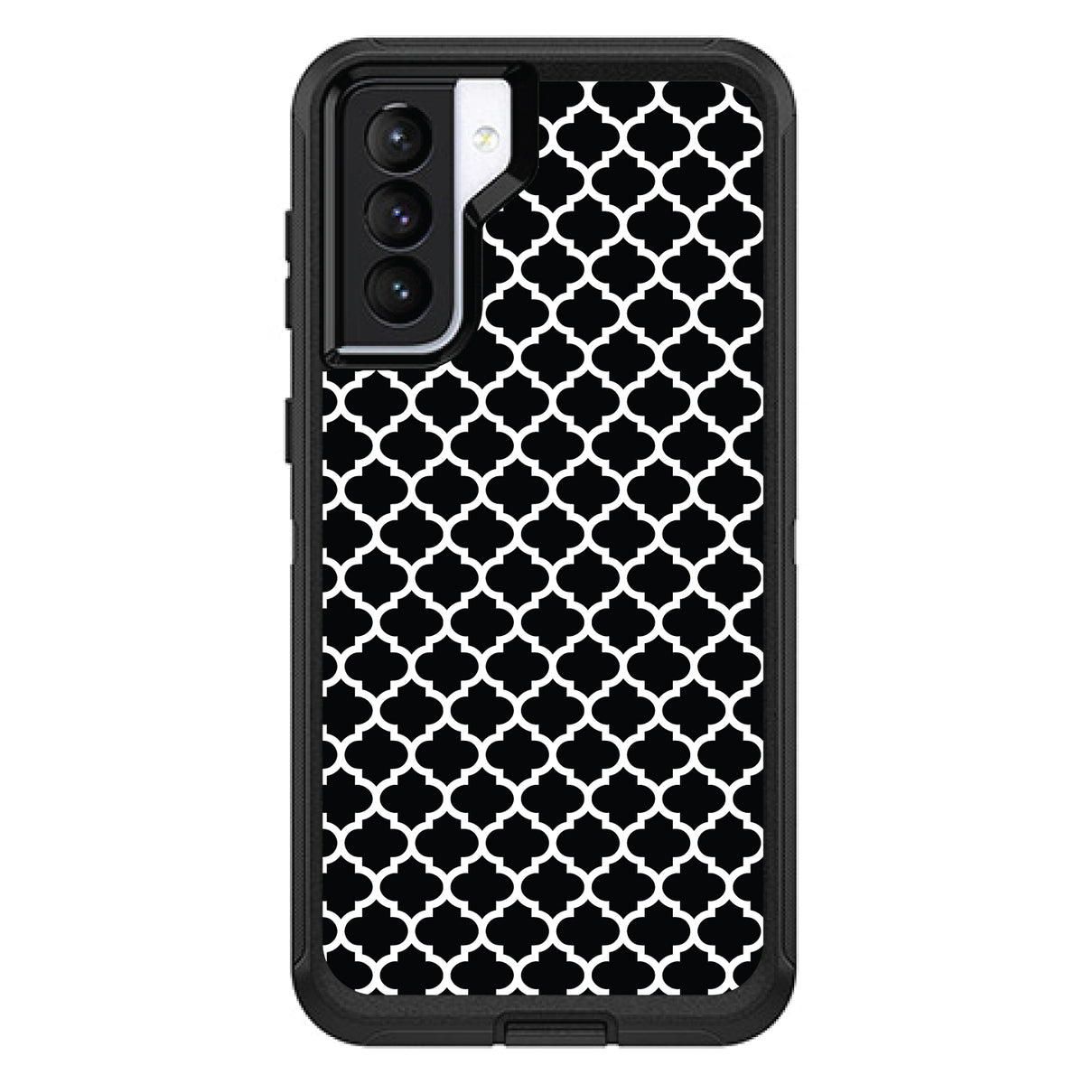 Black White Moroccan Lattice OtterBox Defender Case for iPhone & Galaxy, view 5