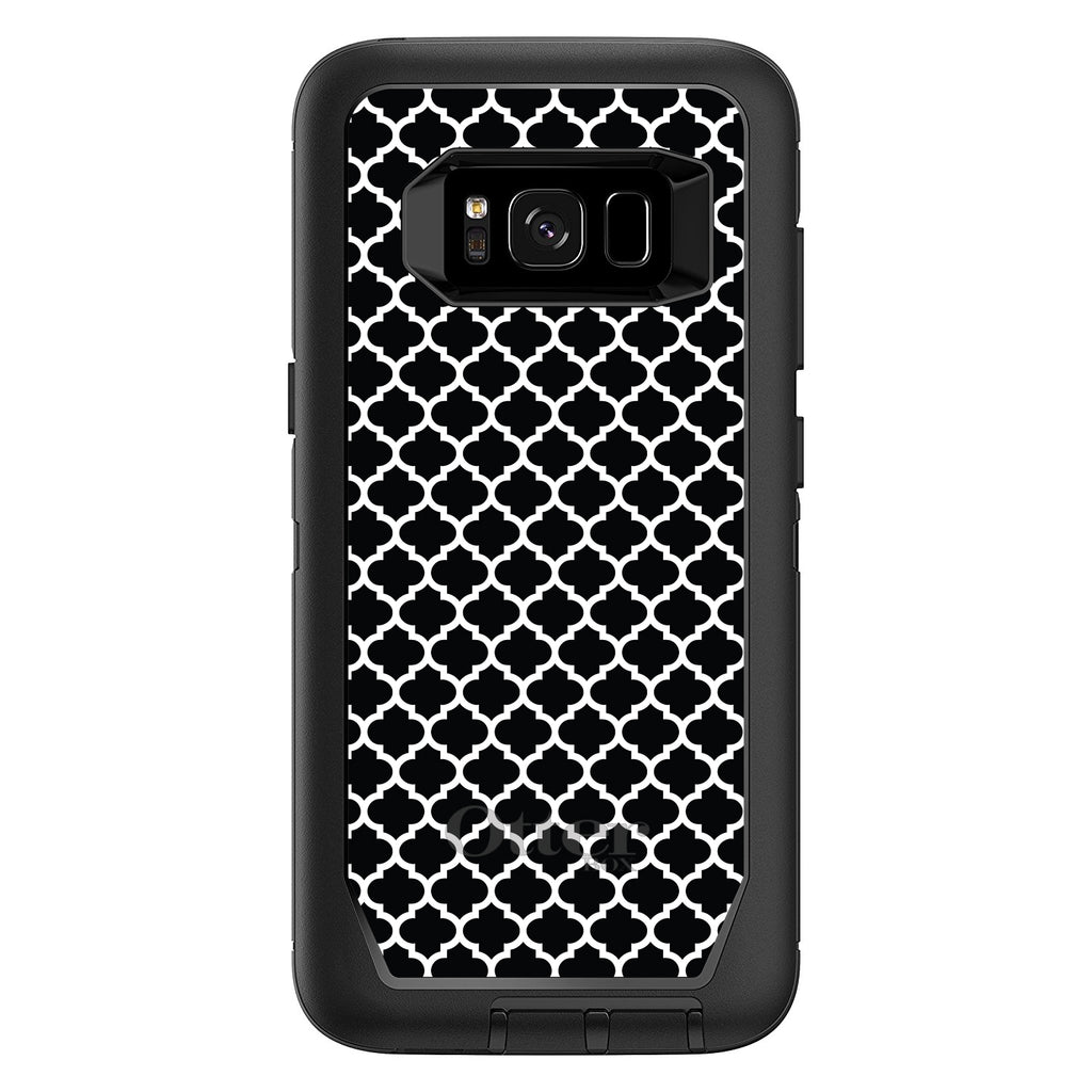 Black White Moroccan Lattice OtterBox Defender Case for iPhone & Galaxy, view 12