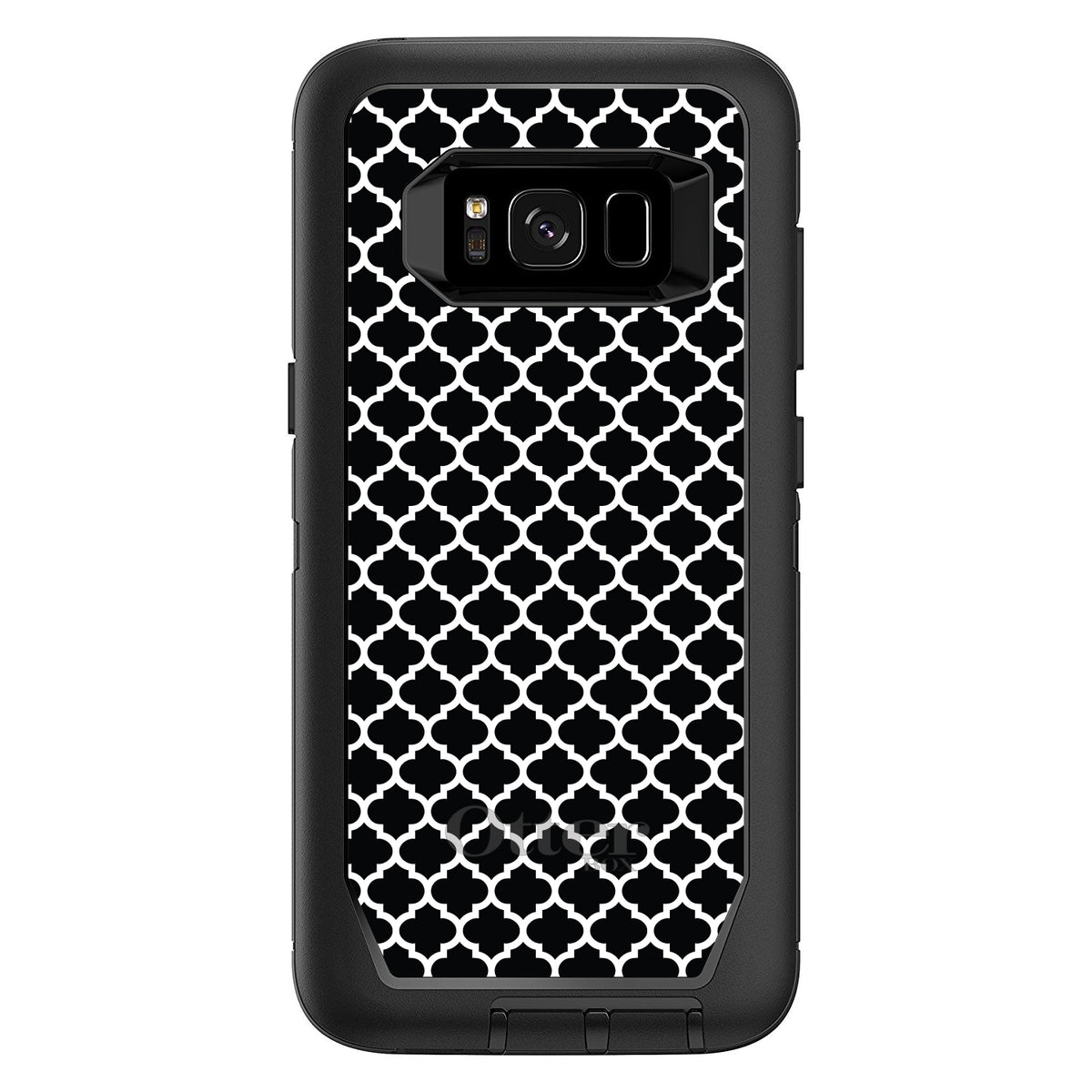 Black White Moroccan Lattice OtterBox Defender Case for iPhone & Galaxy, view 12