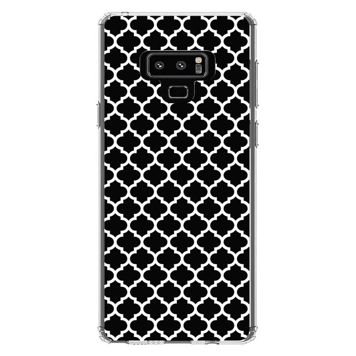 Black White Moroccan Lattice Clear Shockproof iPhone Case, view 11