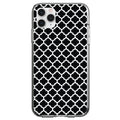 Black White Moroccan Lattice Clear Shockproof iPhone Case