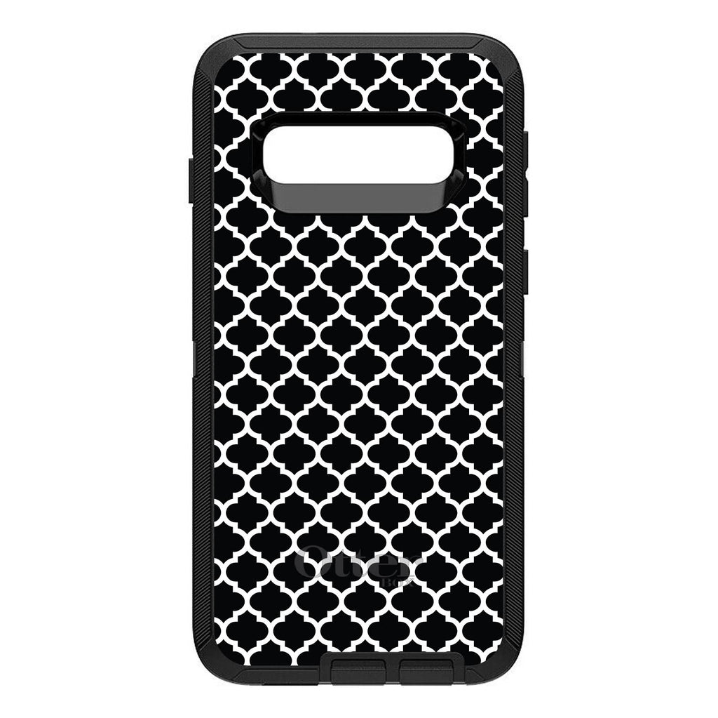 Black White Moroccan Lattice OtterBox Defender Case for iPhone & Galaxy, view 9
