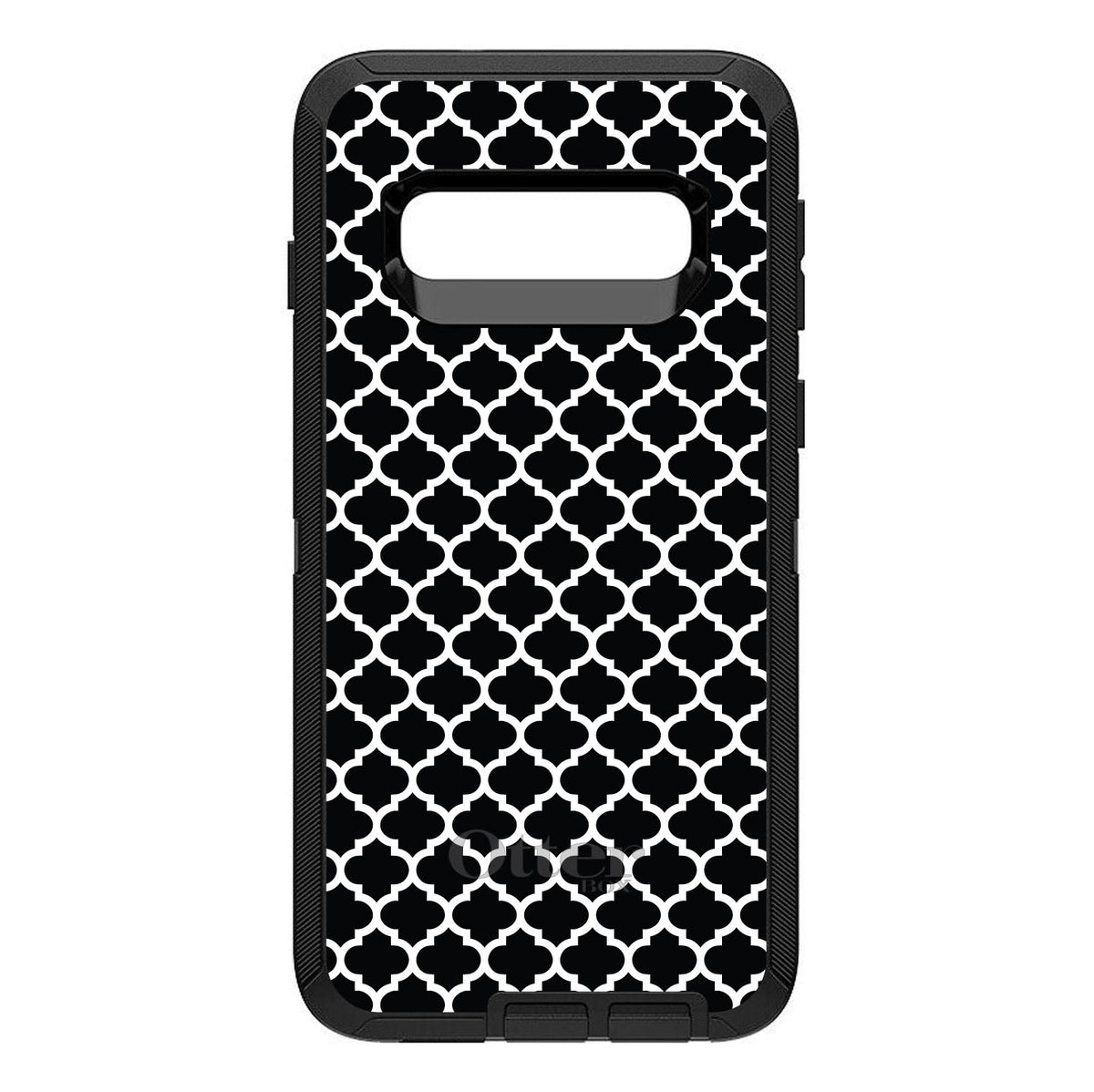 Black White Moroccan Lattice OtterBox Defender Case for iPhone & Galaxy, view 9