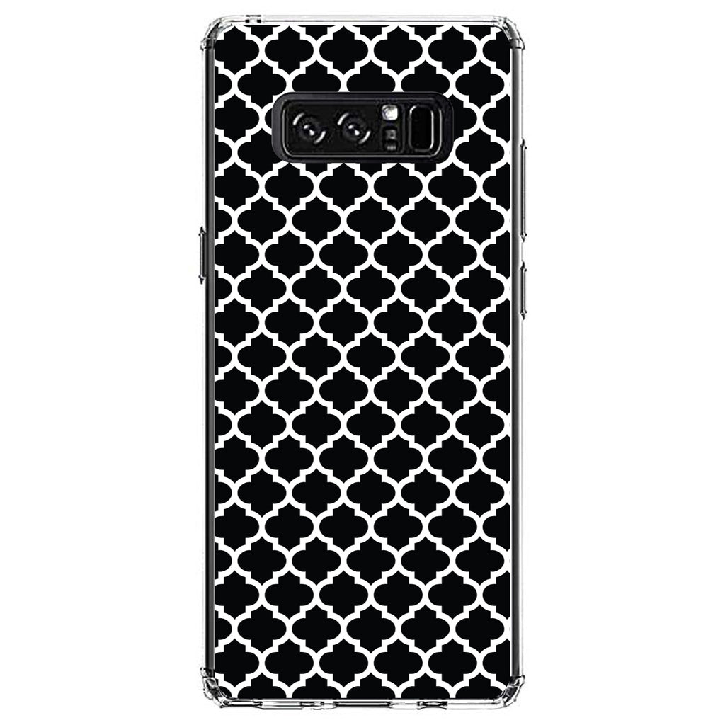 Black White Moroccan Lattice Clear Shockproof iPhone Case, view 12