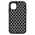 Black White Moroccan Lattice OtterBox Defender Case for iPhone & Galaxy, view 2