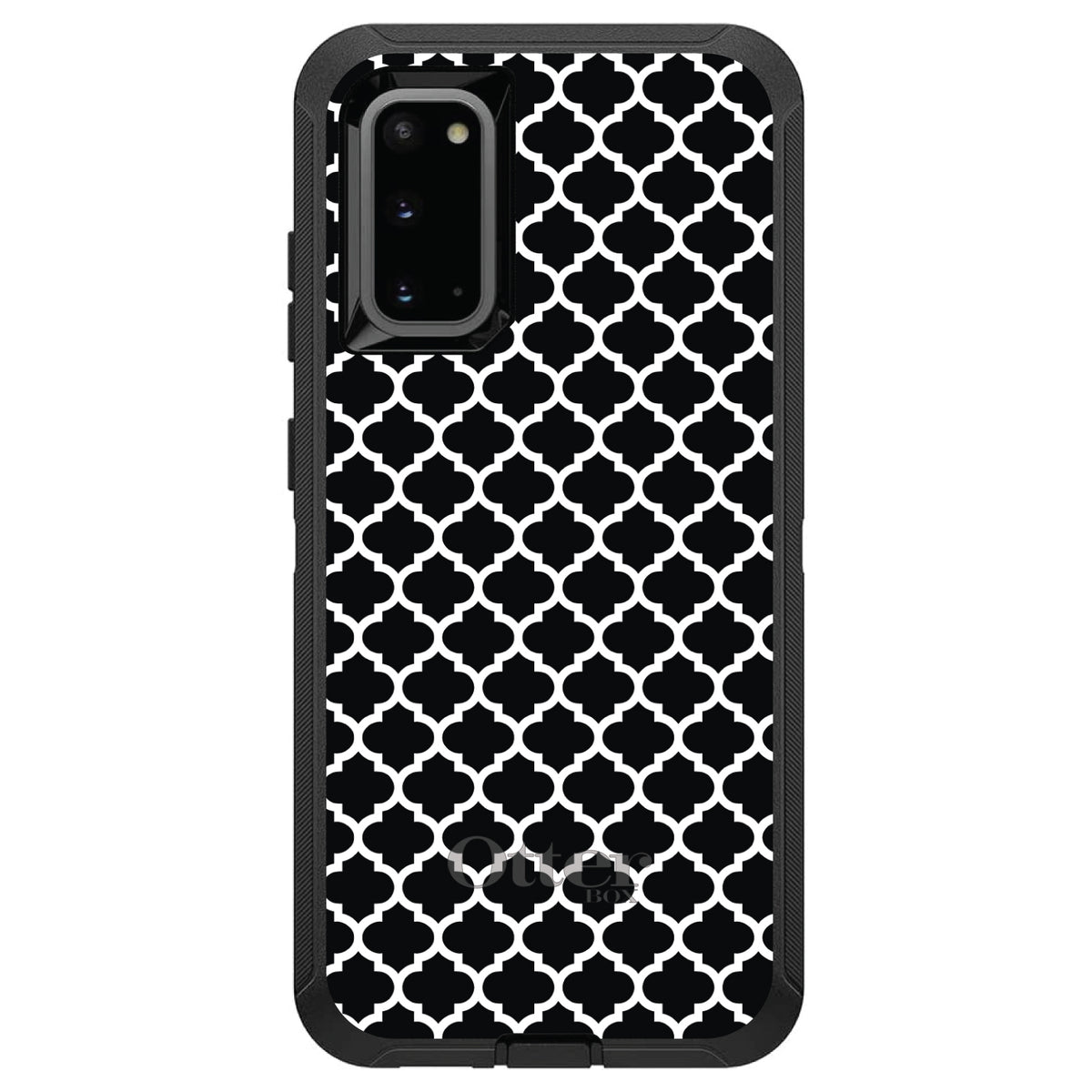 Black White Moroccan Lattice OtterBox Defender Case for iPhone & Galaxy, view 8