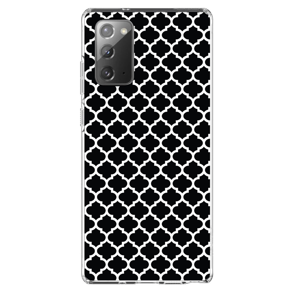 Black White Moroccan Lattice Clear Shockproof iPhone Case, view 7