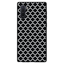 DistinctInk® Hard Plastic Snap-On Case for Apple iPhone or Samsung Galaxy - Black White Moroccan Lattice
