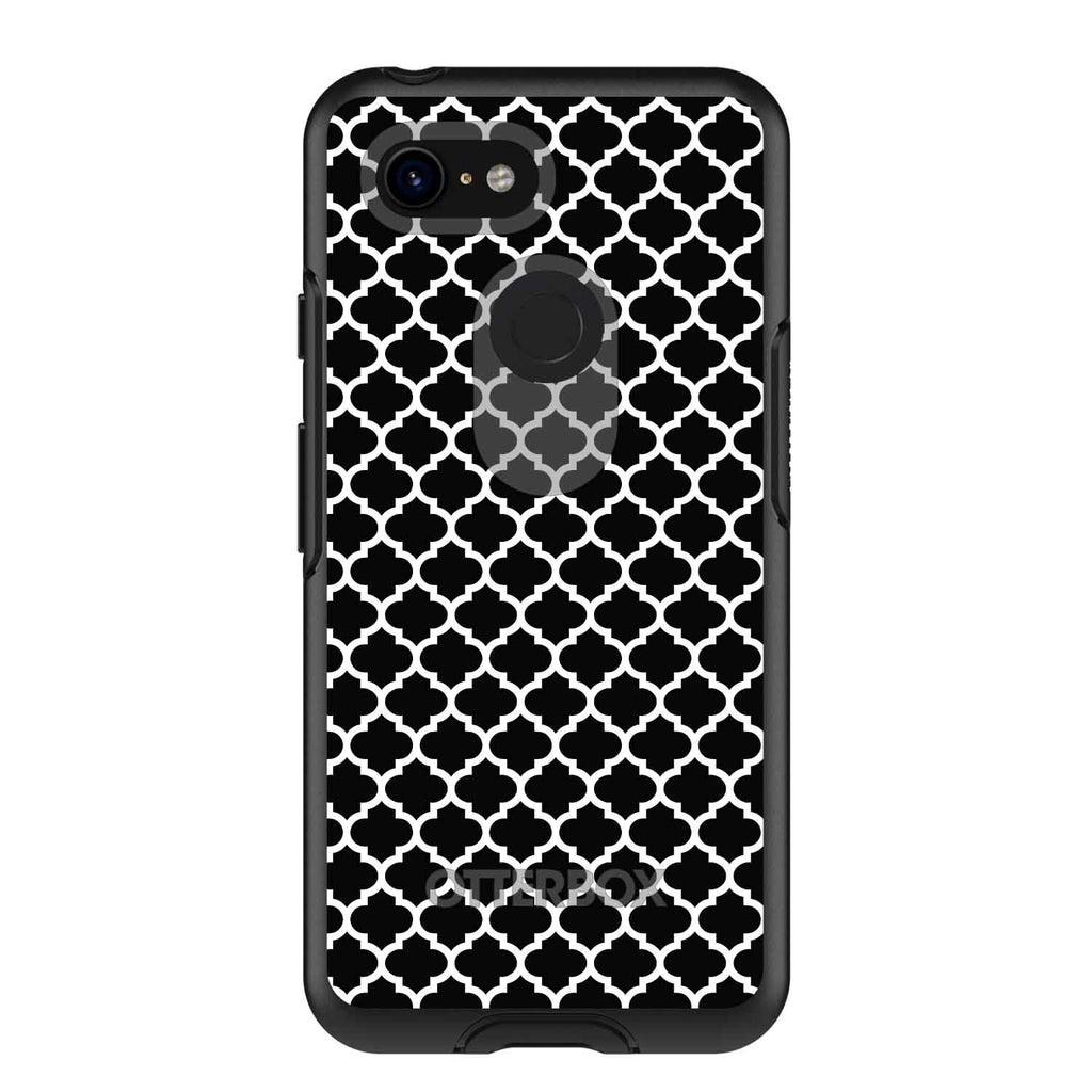 Black White Moroccan Lattice OtterBox Symmetry Case for iPhone & Galaxy, view 15