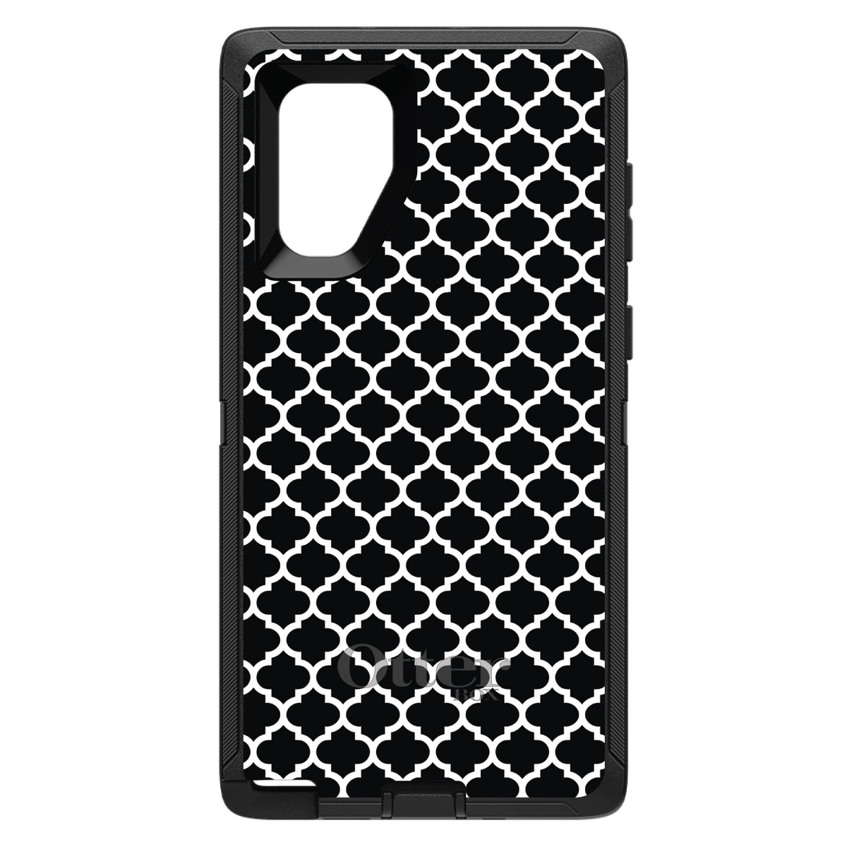 Black White Moroccan Lattice OtterBox Defender Case for iPhone & Galaxy, view 14