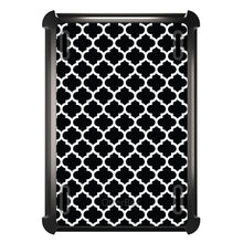 DistinctInk™ OtterBox Defender Series Case for Apple iPad / iPad Pro / iPad Air / iPad Mini - Black White Moroccan Lattice