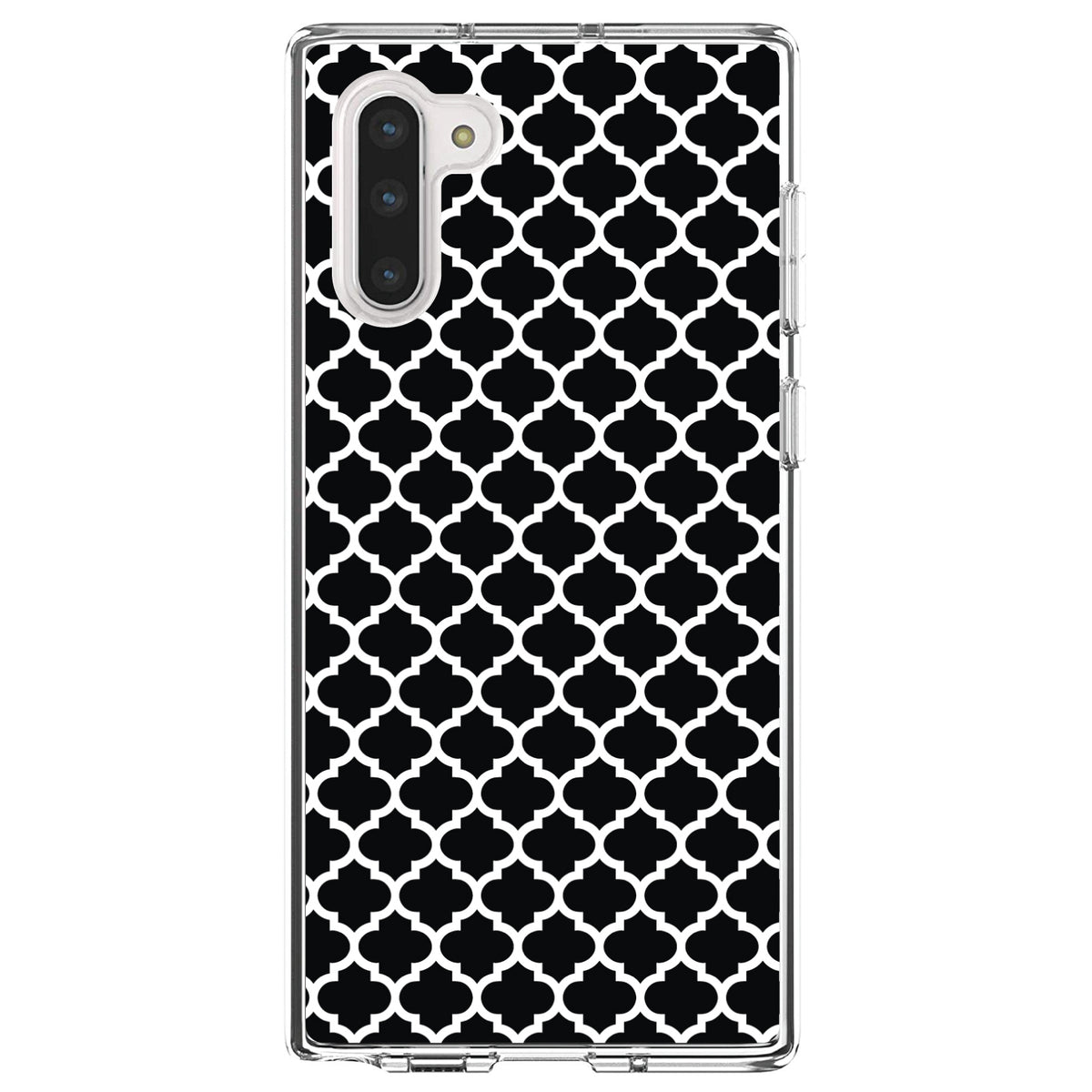 Black White Moroccan Lattice Clear Shockproof iPhone Case, view 9