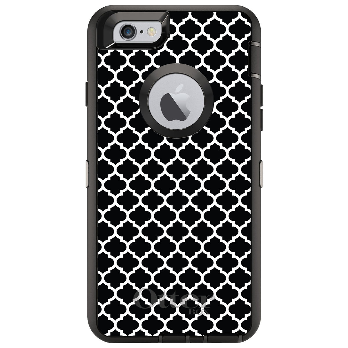 Black White Moroccan Lattice OtterBox Defender Case for iPhone & Galaxy, view 4