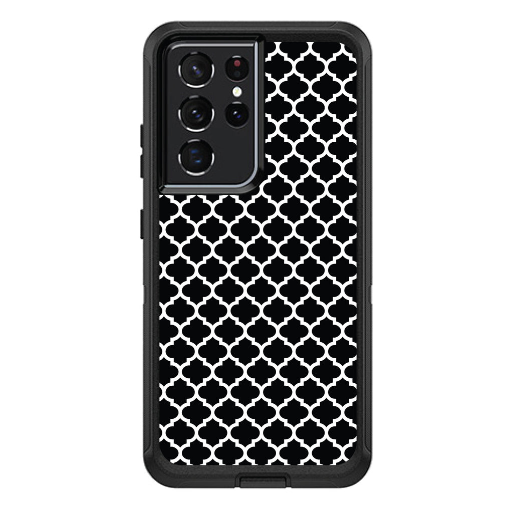 Black White Moroccan Lattice OtterBox Defender Case for iPhone & Galaxy, view 7