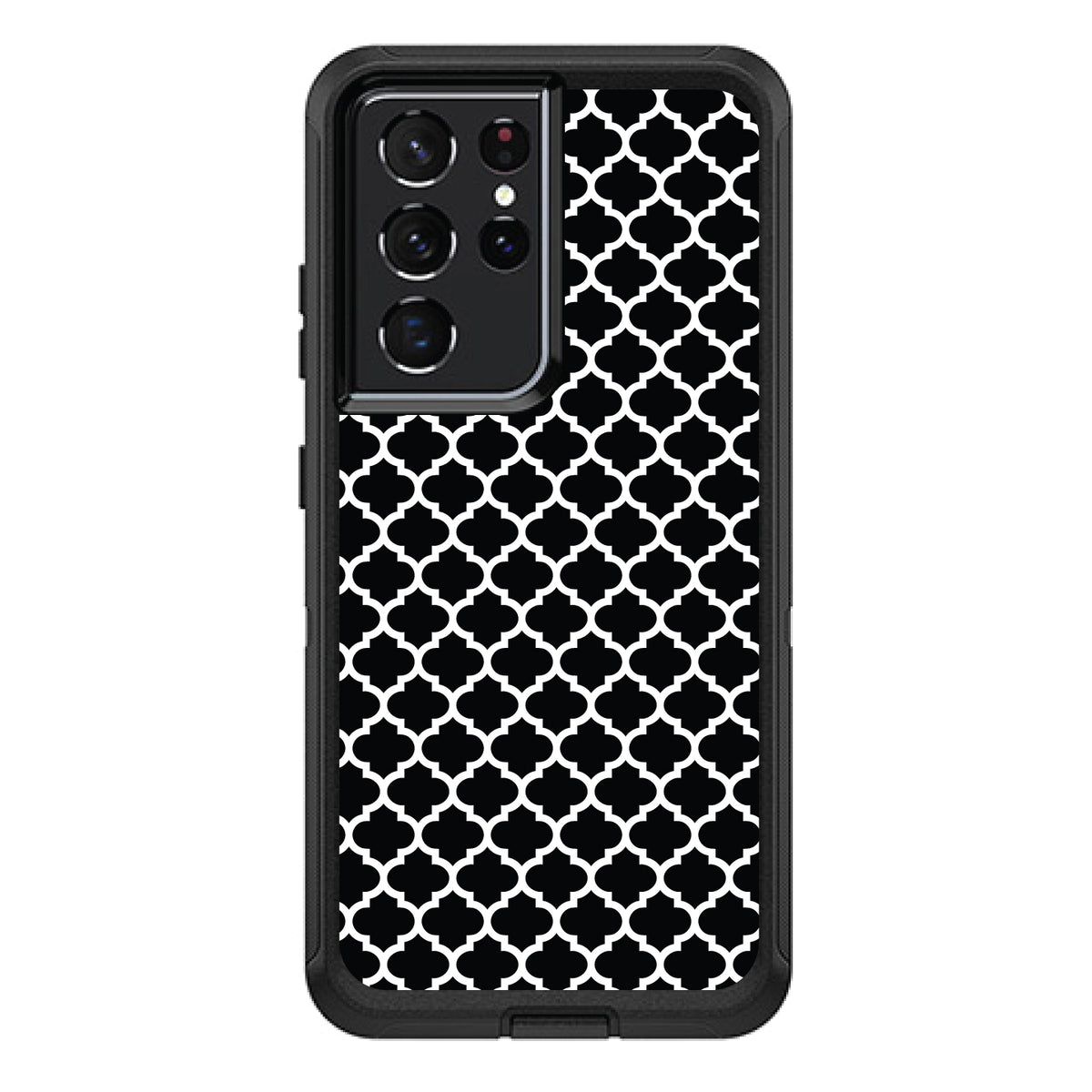 Black White Moroccan Lattice OtterBox Defender Case for iPhone & Galaxy, view 7
