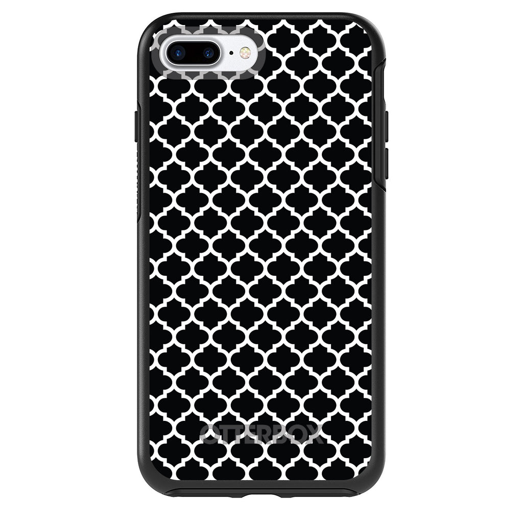 Black White Moroccan Lattice OtterBox Symmetry Case for iPhone & Galaxy, view 2