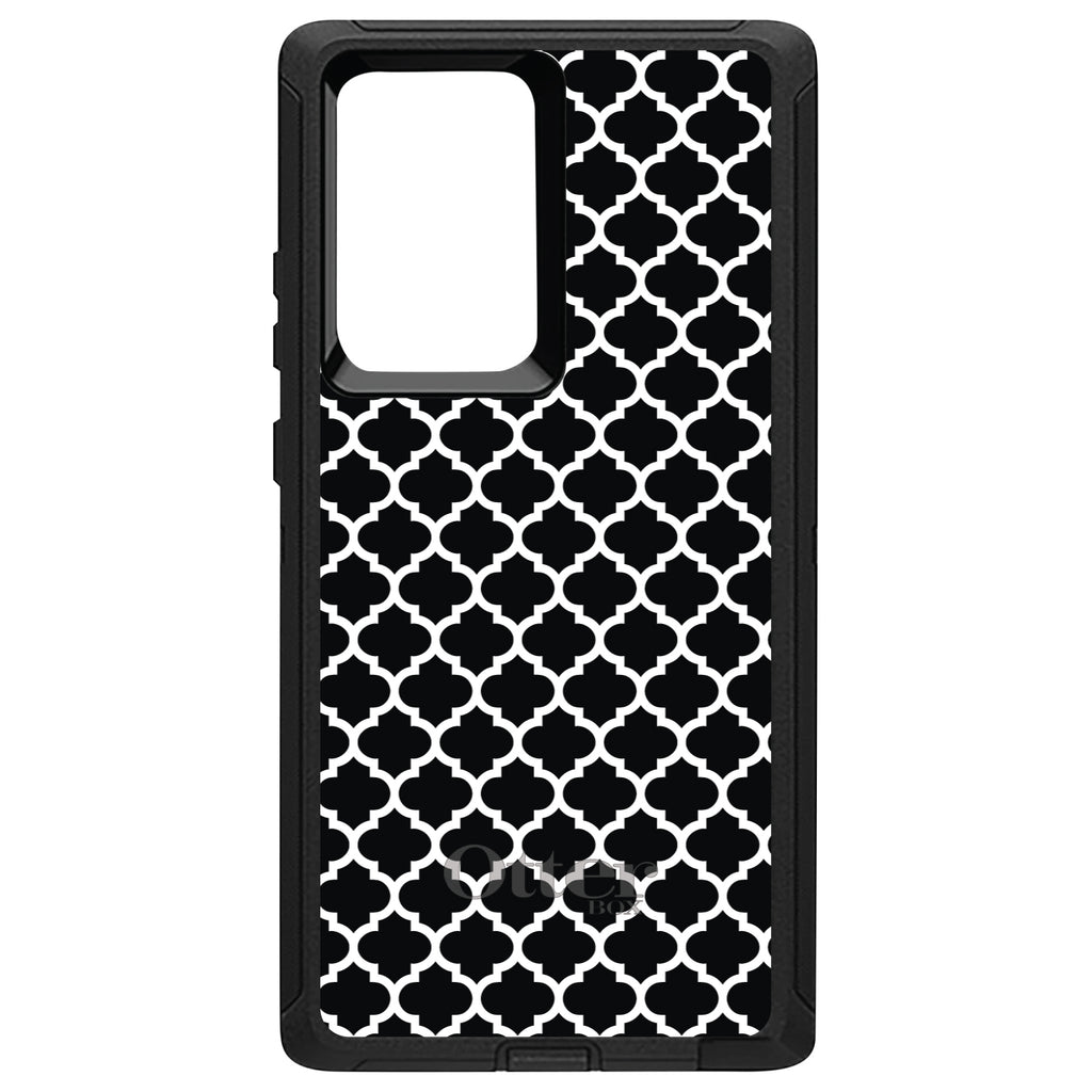 Black White Moroccan Lattice OtterBox Defender Case for iPhone & Galaxy, view 13