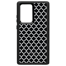 DistinctInk™ OtterBox Defender Series Case for Apple iPhone / Samsung Galaxy / Google Pixel - Black White Moroccan Lattice
