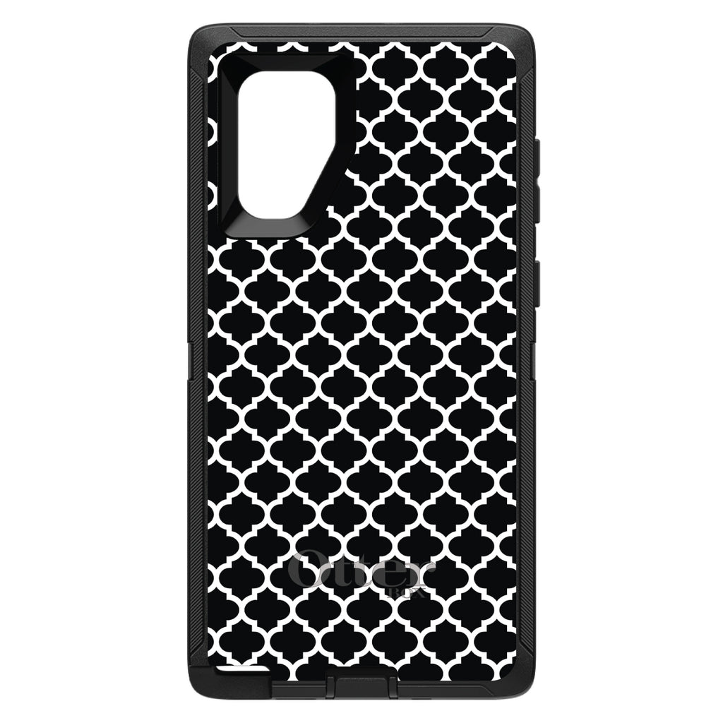 Black White Moroccan Lattice OtterBox Defender Case for iPhone & Galaxy, view 15