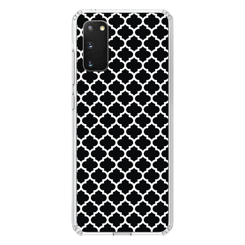 Black White Moroccan Lattice Clear Shockproof iPhone Case, view 15