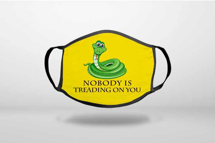 Nobody is Treading on You - Gadsden Flag  - 3-Ply Reusable Soft Face Mask Covering, Unisex, Cotton Inner Layer