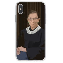 DistinctInk® Clear Shockproof Hybrid Case for Apple iPhone / Samsung Galaxy / Google Pixel -Ruth Bader Ginsburg Cartoon - RIP RBG