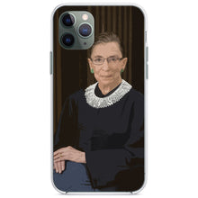 DistinctInk® Clear Shockproof Hybrid Case for Apple iPhone / Samsung Galaxy / Google Pixel -Ruth Bader Ginsburg Cartoon - RIP RBG