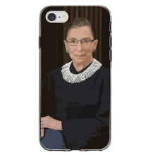 DistinctInk® Clear Shockproof Hybrid Case for Apple iPhone / Samsung Galaxy / Google Pixel -Ruth Bader Ginsburg Cartoon - RIP RBG