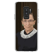 DistinctInk® Clear Shockproof Hybrid Case for Apple iPhone / Samsung Galaxy / Google Pixel -Ruth Bader Ginsburg Cartoon - RIP RBG