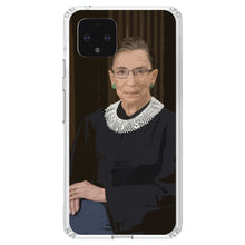 DistinctInk® Clear Shockproof Hybrid Case for Apple iPhone / Samsung Galaxy / Google Pixel -Ruth Bader Ginsburg Cartoon - RIP RBG