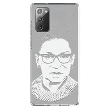 DistinctInk® Clear Shockproof Hybrid Case for Apple iPhone / Samsung Galaxy / Google Pixel - Ruth Bader Ginsburg Cartoon Black & White - RIP RBG