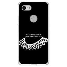 DistinctInk® Clear Shockproof Hybrid Case for Apple iPhone / Samsung Galaxy / Google Pixel - No Confirmation Until Inauguration - Ruth Bader Ginsburg - Dissent Colllar - RIP RBG