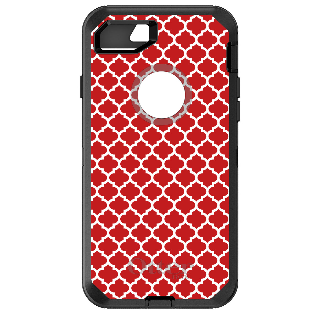 Red White Moroccan Lattice OtterBox Defender Case for iPhone & Galaxy