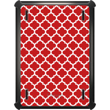 DistinctInk™ OtterBox Defender Series Case for Apple iPad / iPad Pro / iPad Air / iPad Mini - Red White Moroccan Lattice