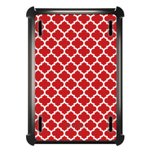 DistinctInk™ OtterBox Defender Series Case for Apple iPad / iPad Pro / iPad Air / iPad Mini - Red White Moroccan Lattice