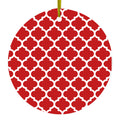 Red White Moroccan Lattice Ceramic Ornament