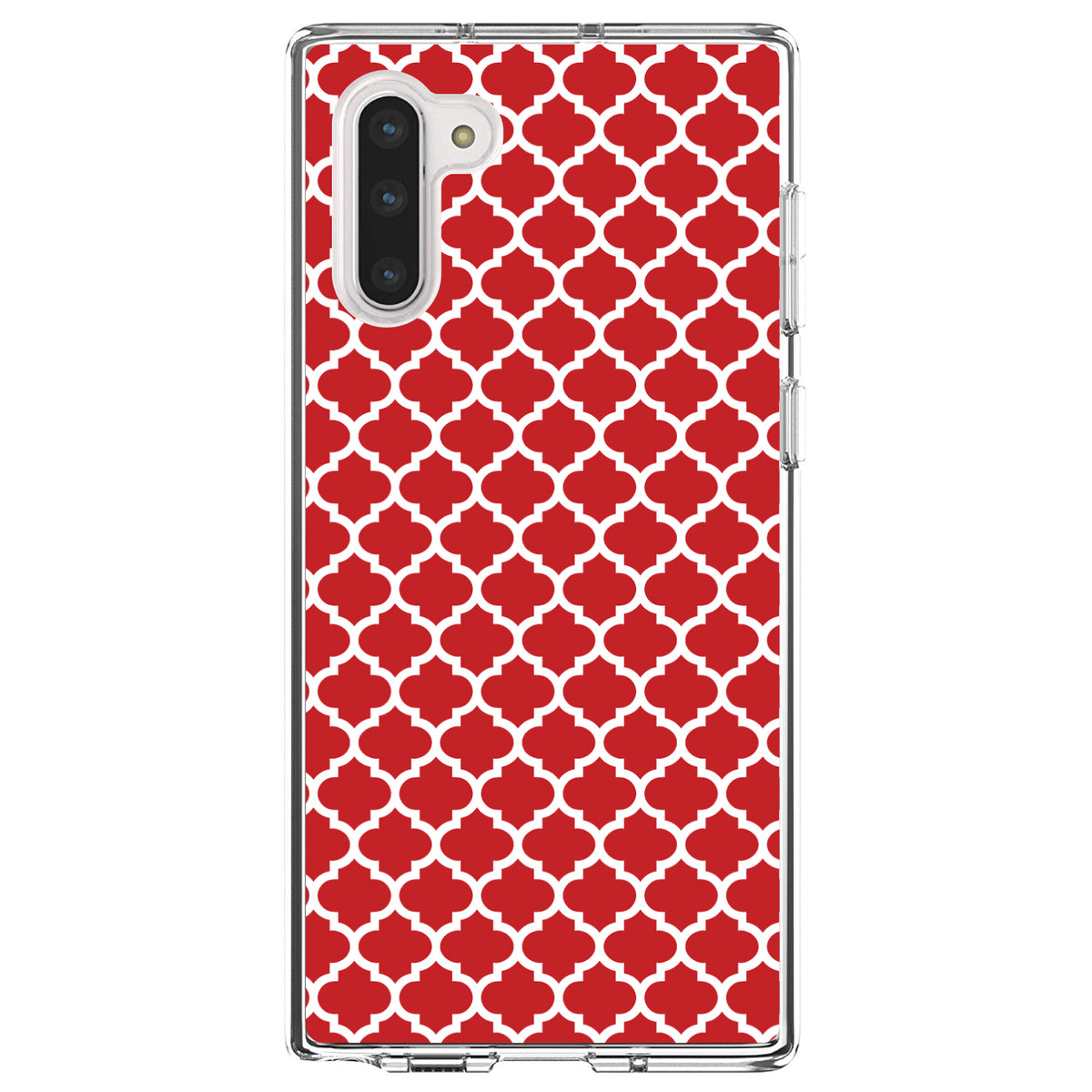 Red White Moroccan Lattice Clear Shockproof iPhone Case, view 9