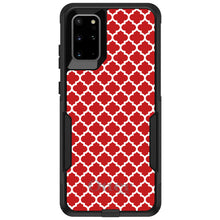DistinctInk™ OtterBox Commuter Series Case for Apple iPhone or Samsung Galaxy - Red White Moroccan Lattice