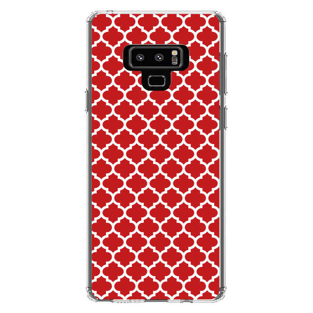 Red White Moroccan Lattice Clear Shockproof iPhone Case, view 11