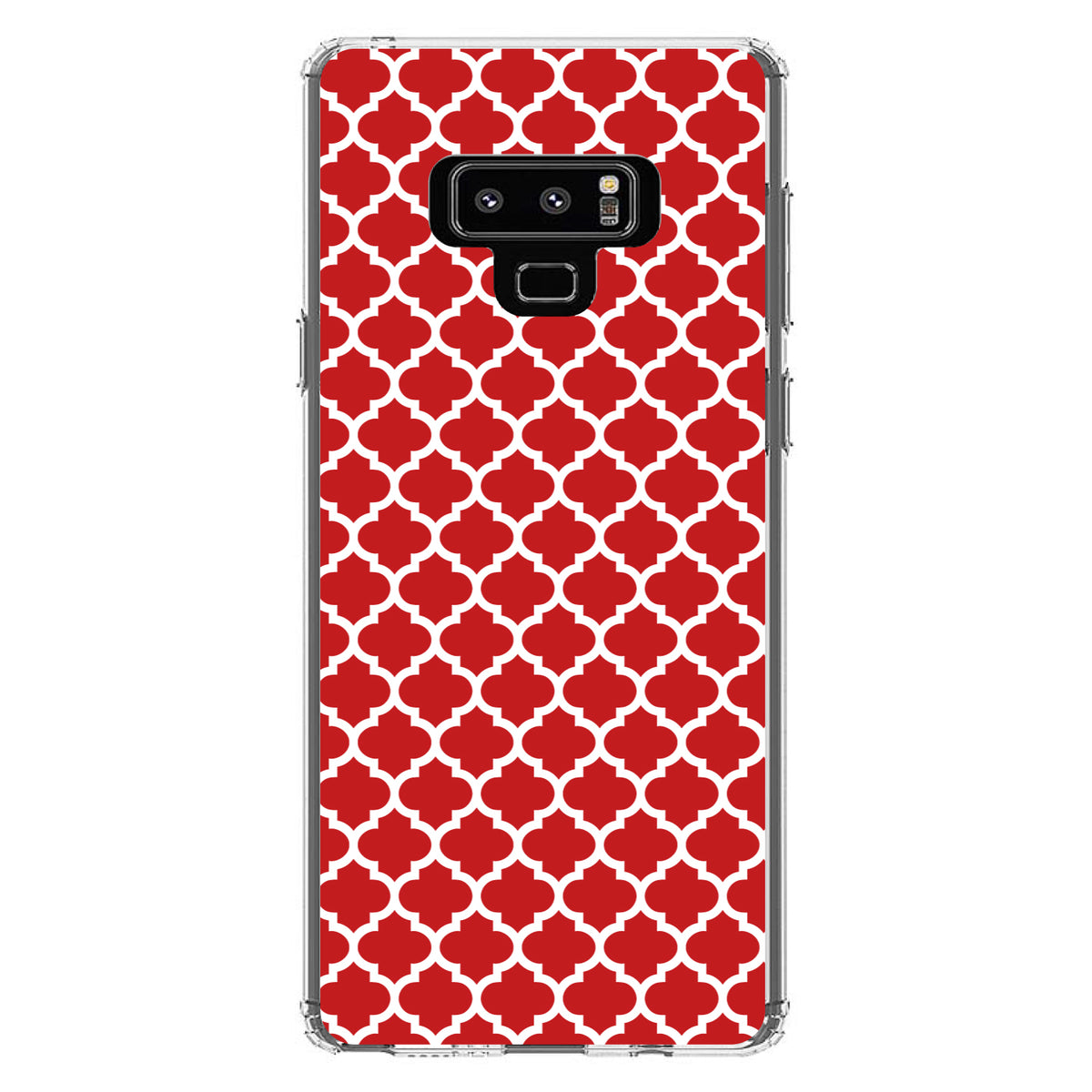 Red White Moroccan Lattice Clear Shockproof iPhone Case, view 11
