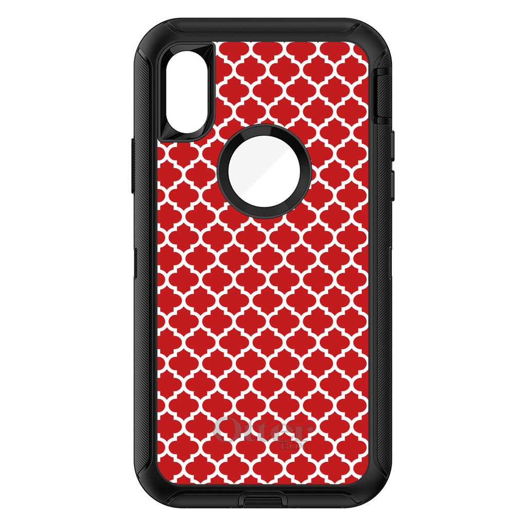 Red White Moroccan Lattice OtterBox Defender Case for iPhone & Galaxy, view 3