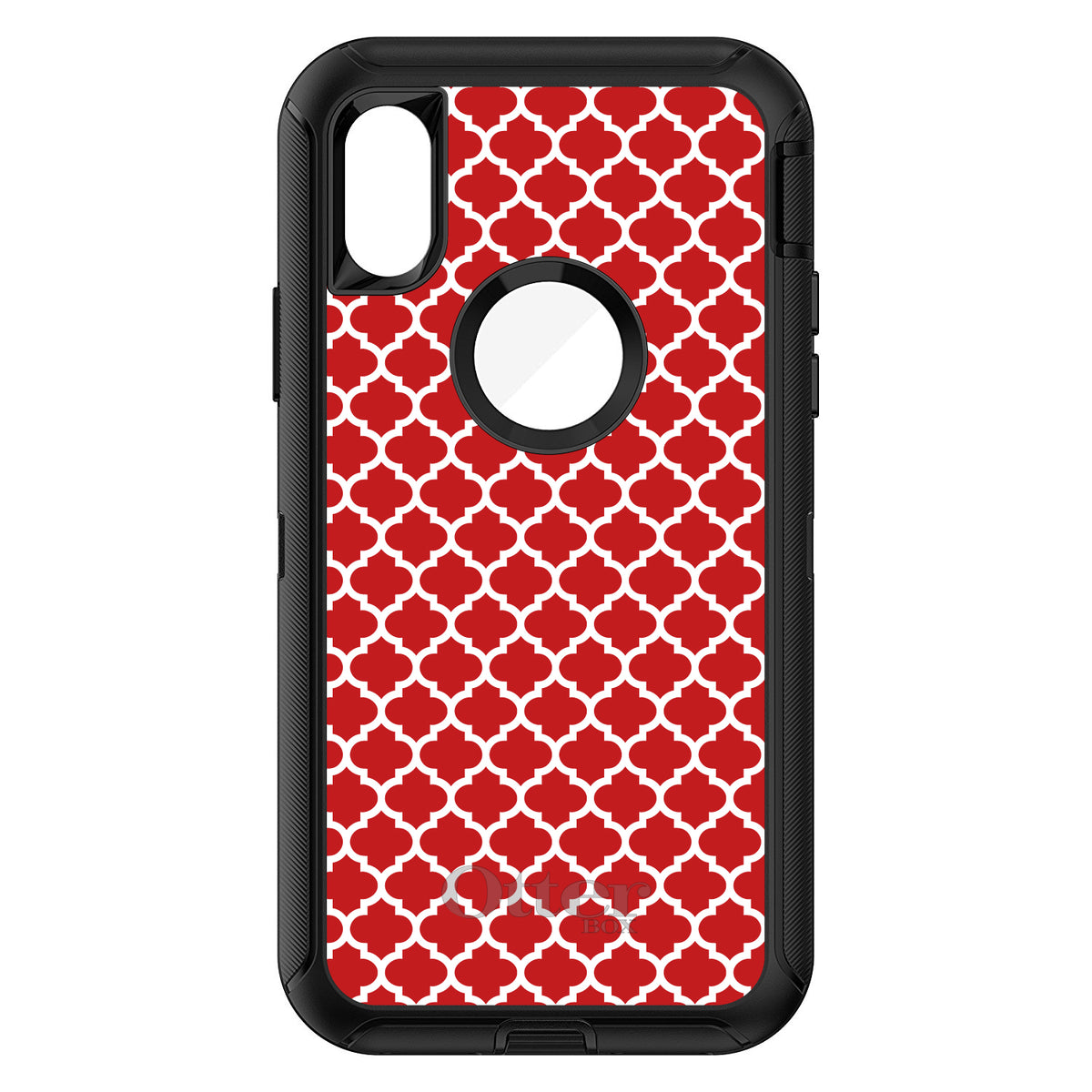 Red White Moroccan Lattice OtterBox Defender Case for iPhone & Galaxy, view 3