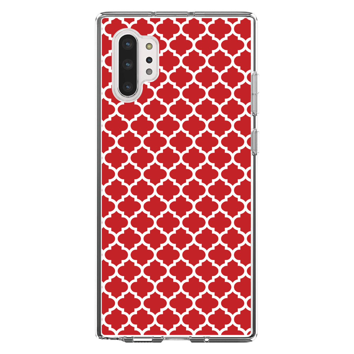 Red White Moroccan Lattice Clear Shockproof iPhone Case, view 10