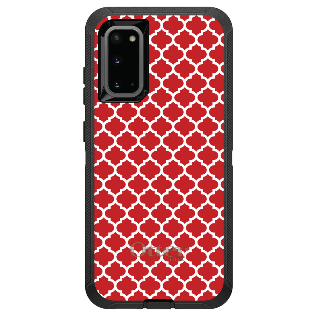 Red White Moroccan Lattice OtterBox Defender Case for iPhone & Galaxy, view 8