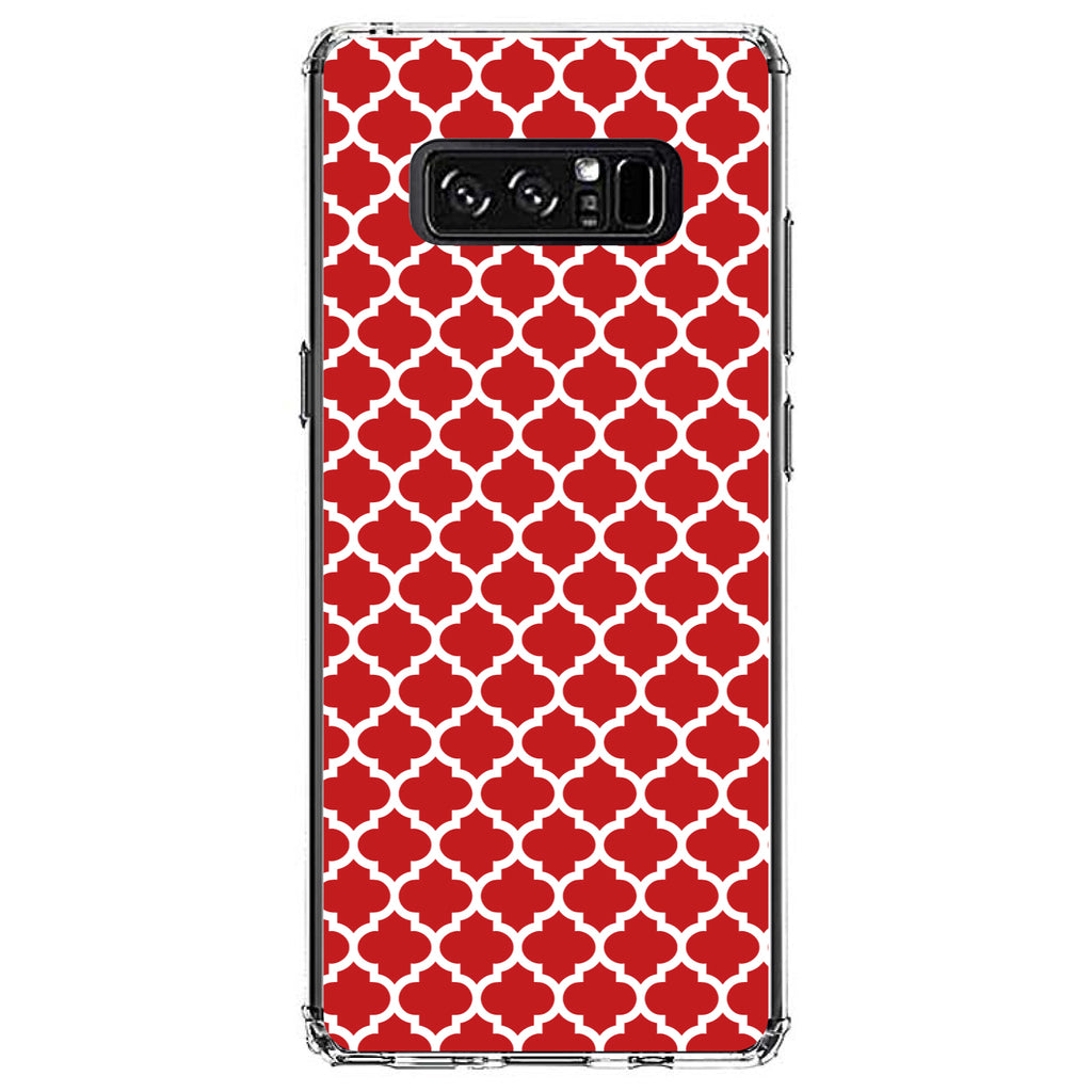 Red White Moroccan Lattice Clear Shockproof iPhone Case, view 12